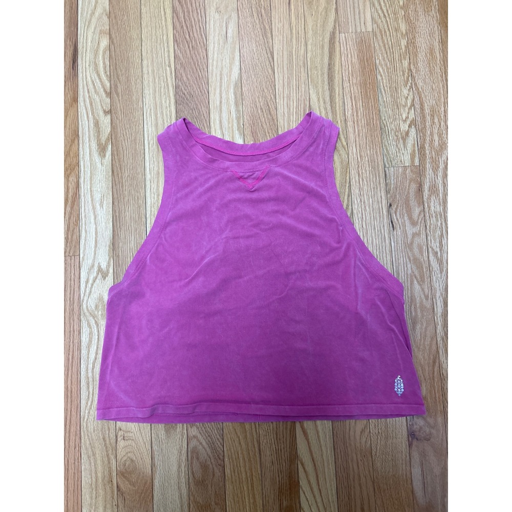 Free People Movement Magenta Pink Cropped Racerback Tank Top High Neck M/L
